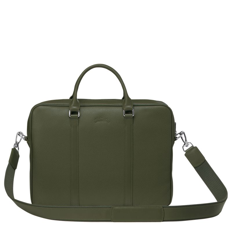 Khaki Longchamp Le Foulonné Xs Men Briefcase | US-185BJUGVF
