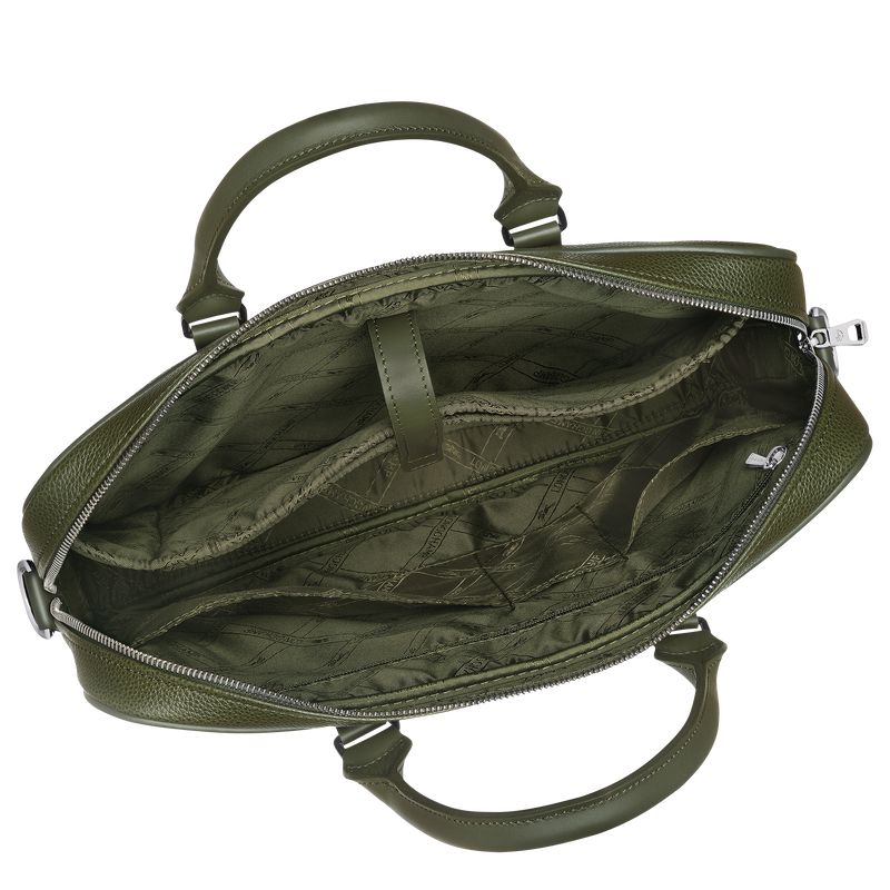 Khaki Longchamp Le Foulonné Xs Men Briefcase | US-185BJUGVF