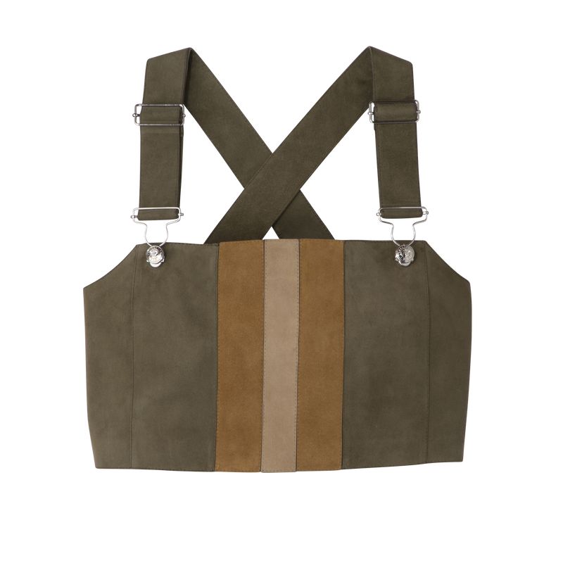 Khaki Longchamp Leather Women Top | US-625VDPYXT