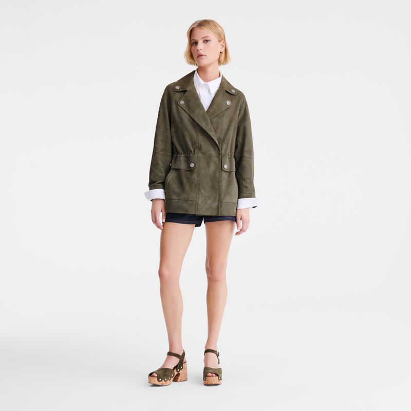 Khaki Longchamp Safari Women Jacket | US-748FHBNZA