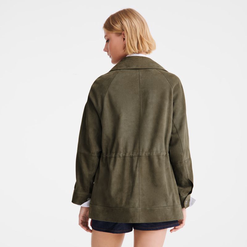 Khaki Longchamp Safari Women Jacket | US-748FHBNZA