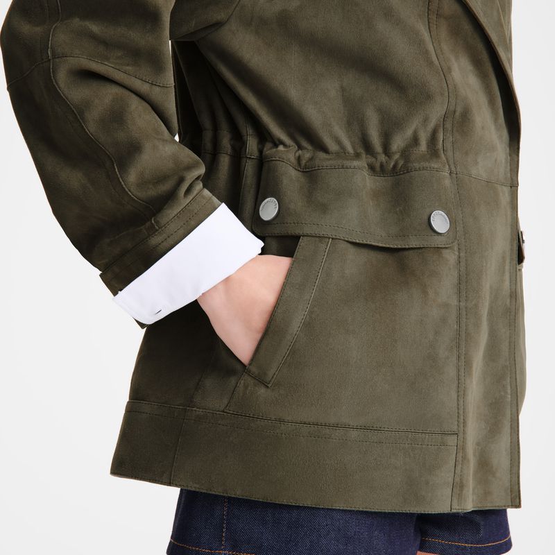 Khaki Longchamp Safari Women Jacket | US-748FHBNZA