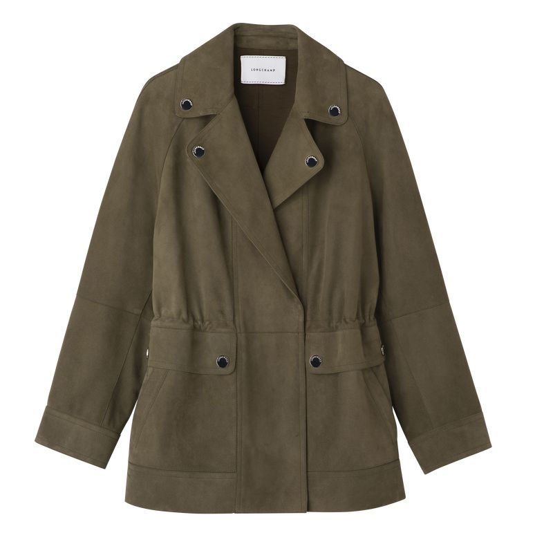 Khaki Longchamp Safari Women Jacket | US-748FHBNZA