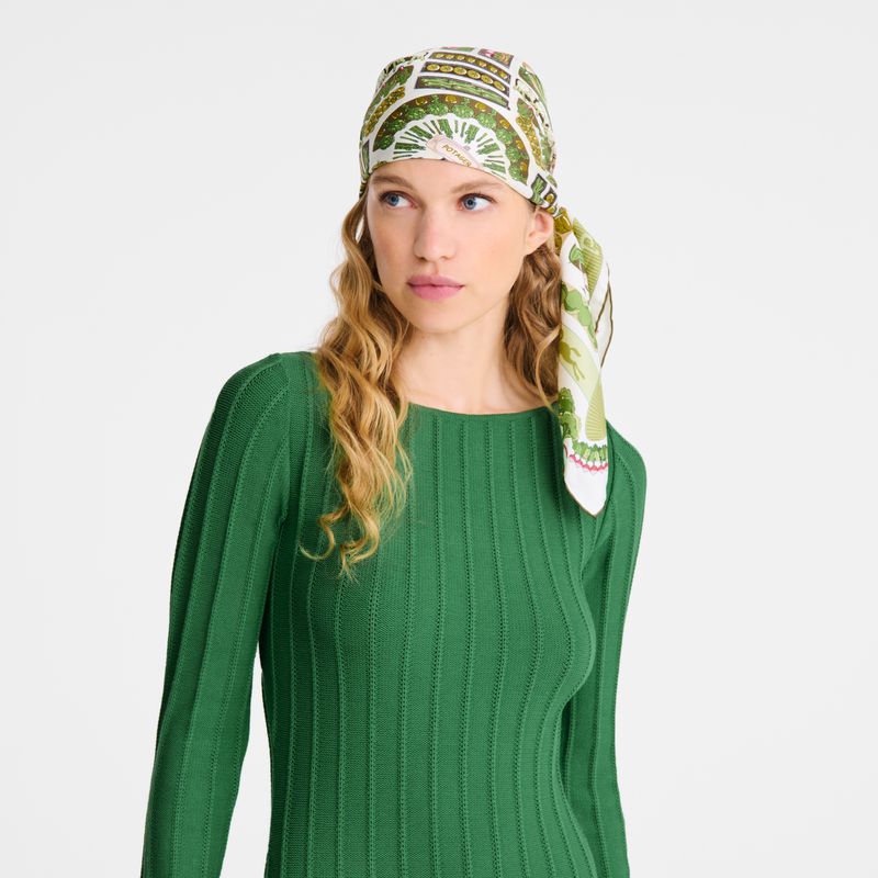 Khaki Longchamp Vegetable Garden 90 Women Scarf | US-137QFRYJN