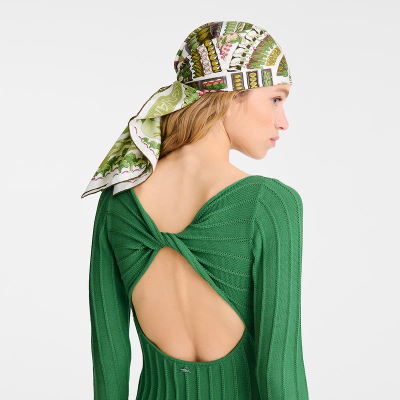 Khaki Longchamp Vegetable Garden 90 Women Scarf | US-137QFRYJN