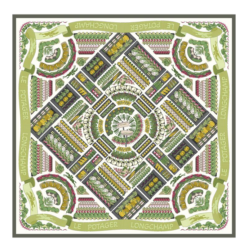 Khaki Longchamp Vegetable Garden 90 Women Scarf | US-137QFRYJN