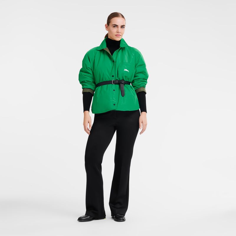 Khaki / Green Longchamp Padded Blouson Women Jacket | US-124SFNMPO