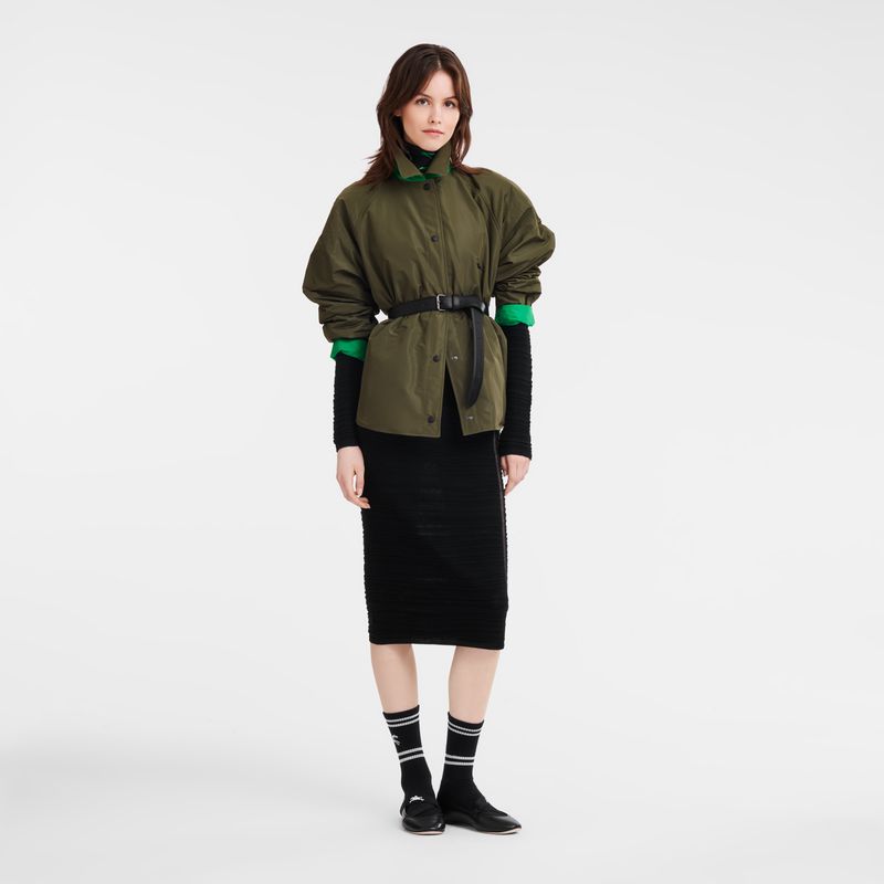 Khaki / Green Longchamp Padded Blouson Women Jacket | US-124SFNMPO