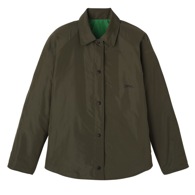 Khaki / Green Longchamp Padded Blouson Women Jacket | US-124SFNMPO
