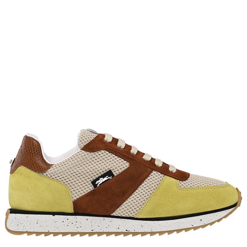 Light Green / Brown Longchamp Le Pliage Green Women Sneakers | US-907XOZFTE