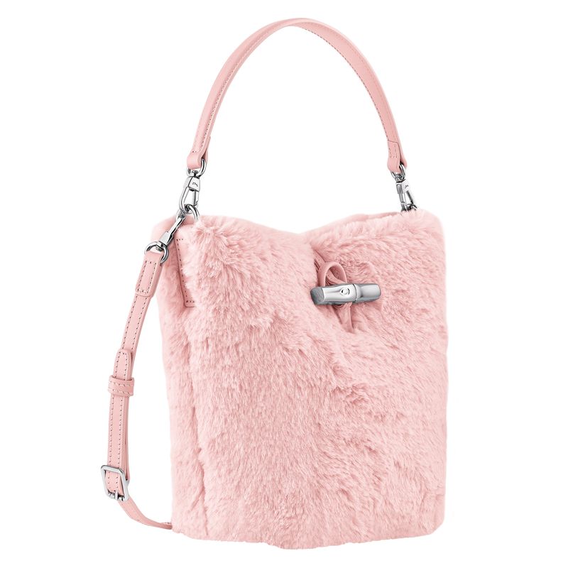 Light Rose Longchamp Le Roseau Xs Women Bucket Bag | US-703VFASZW