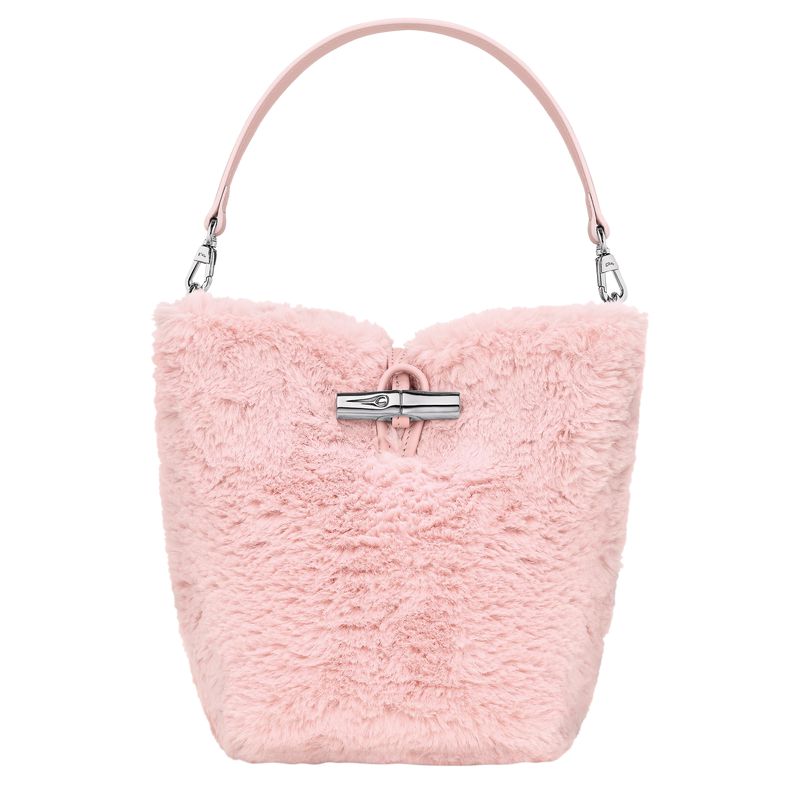 Light Rose Longchamp Le Roseau Xs Women Bucket Bag | US-703VFASZW