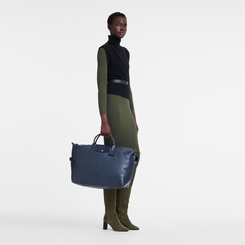 Navy Longchamp Le Foulonné L Men Travel Bag | US-867WJEKPQ