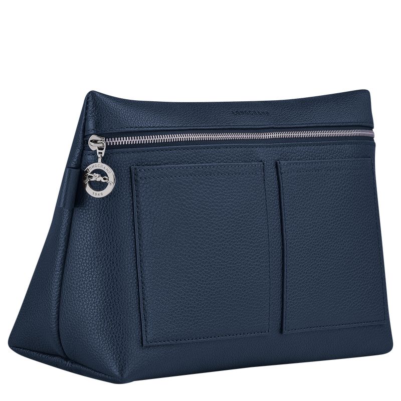 Navy Longchamp Le Foulonné Women Toiletry Bags | US-250LVXOJB