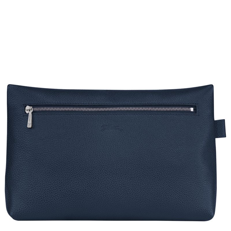 Navy Longchamp Le Foulonné Women Toiletry Bags | US-250LVXOJB