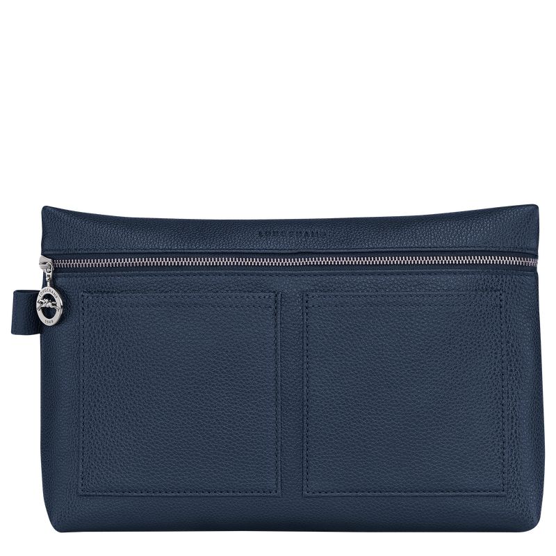 Navy Longchamp Le Foulonné Women Toiletry Bags | US-250LVXOJB