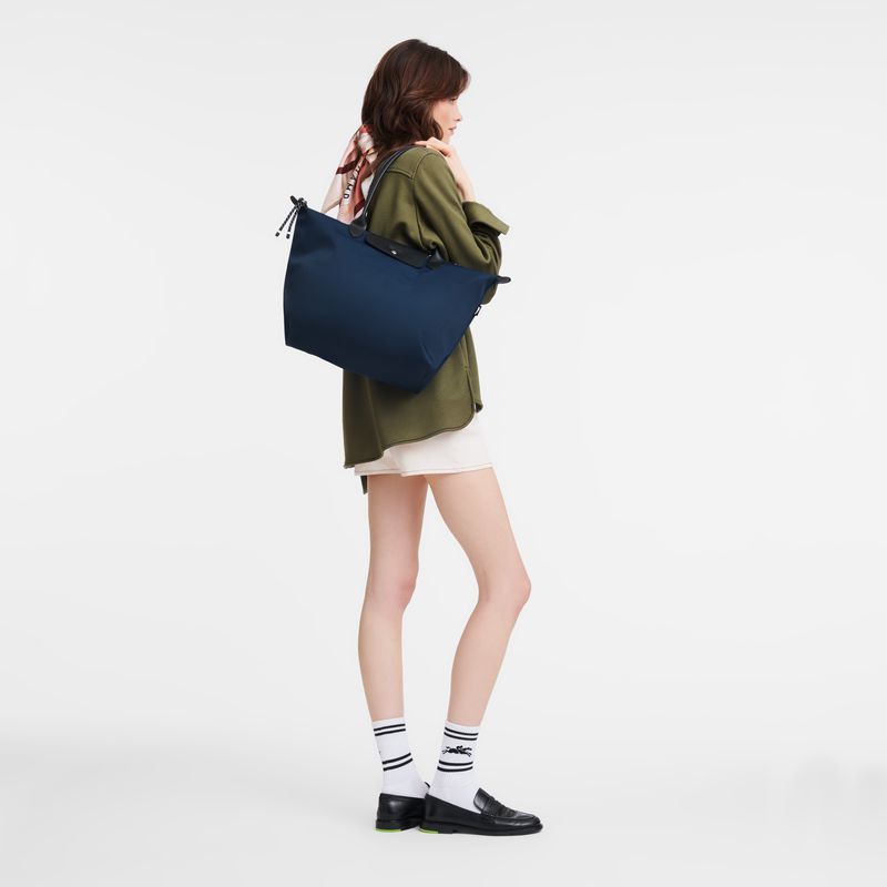 Navy Longchamp Le Pliage Energy L Women Tote Bag | US-934JNPXDF