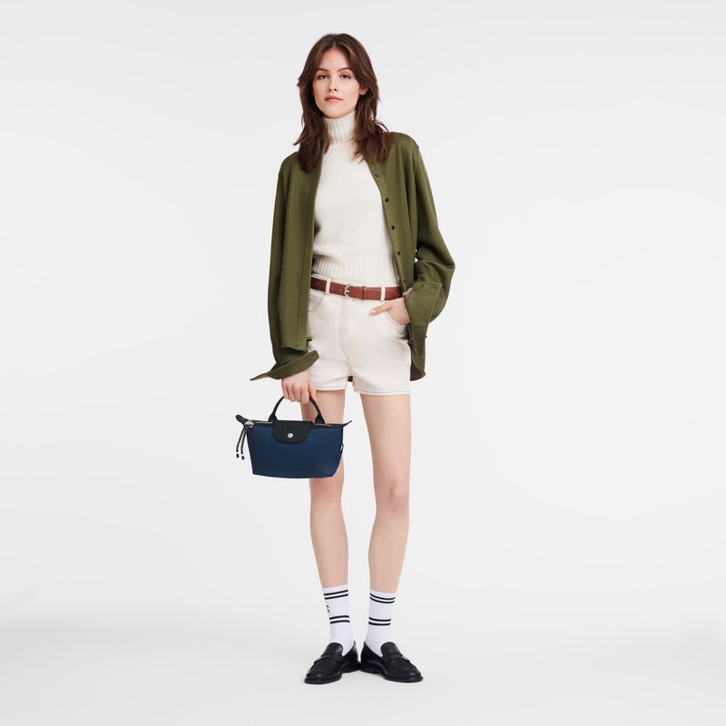 Navy Longchamp Le Pliage Energy Men Pouch | US-510NPOQIR