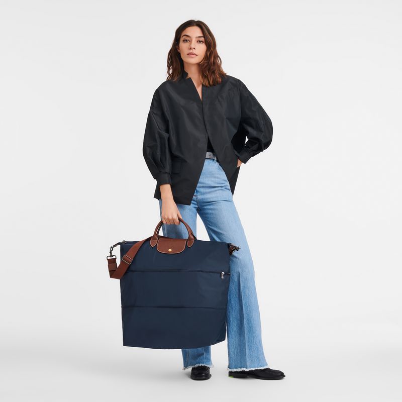 Navy Longchamp Le Pliage Original Expandable Women Travel Bag | US-192LOWAGD