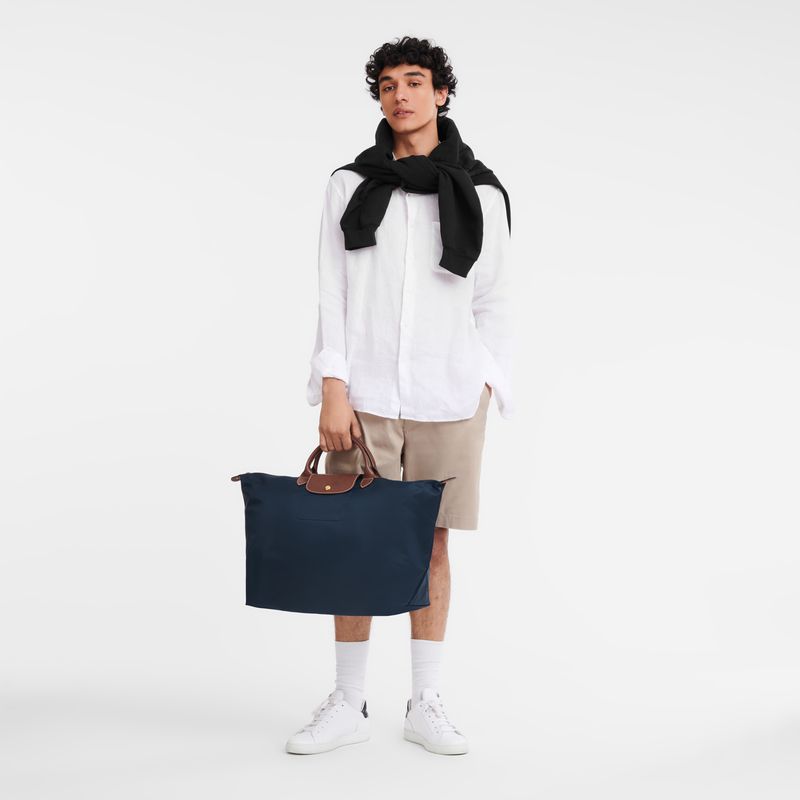 Navy Longchamp Le Pliage Original L Men Travel Bag | US-598TSGQPL