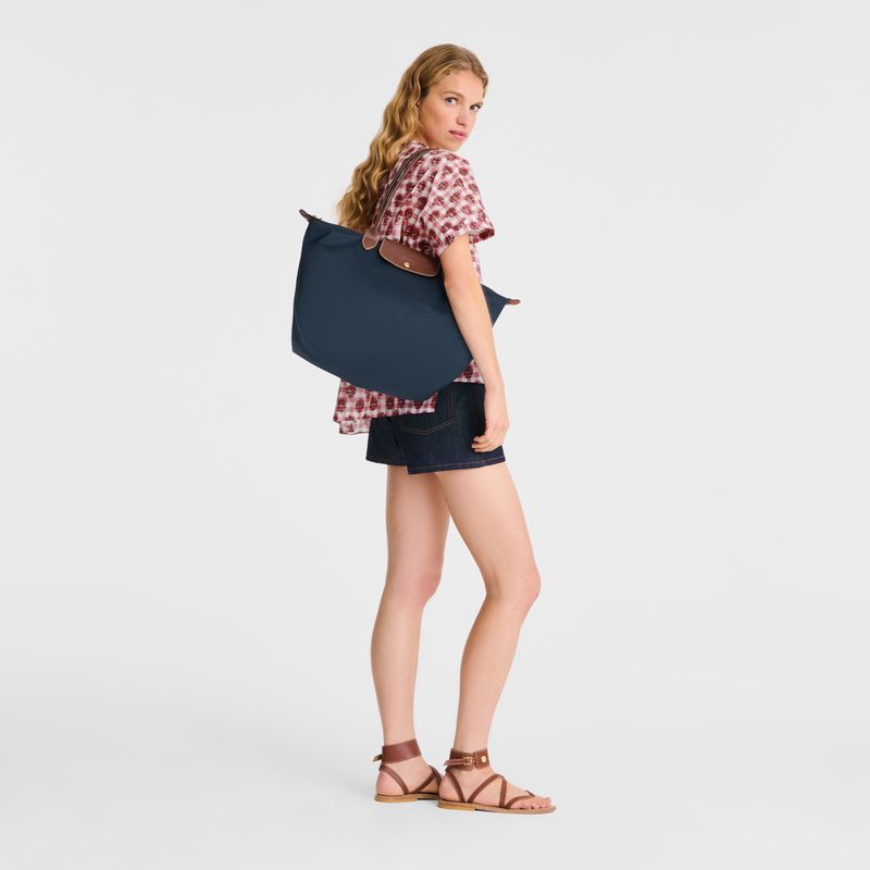 Navy Longchamp Le Pliage Original L Women Tote Bag | US-408SVDPQW