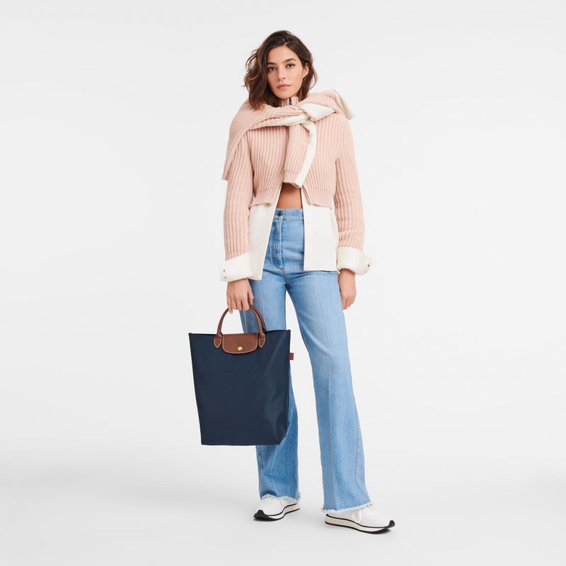 Navy Longchamp Le Pliage Original M Men Tote Bag | US-320HVTIXW