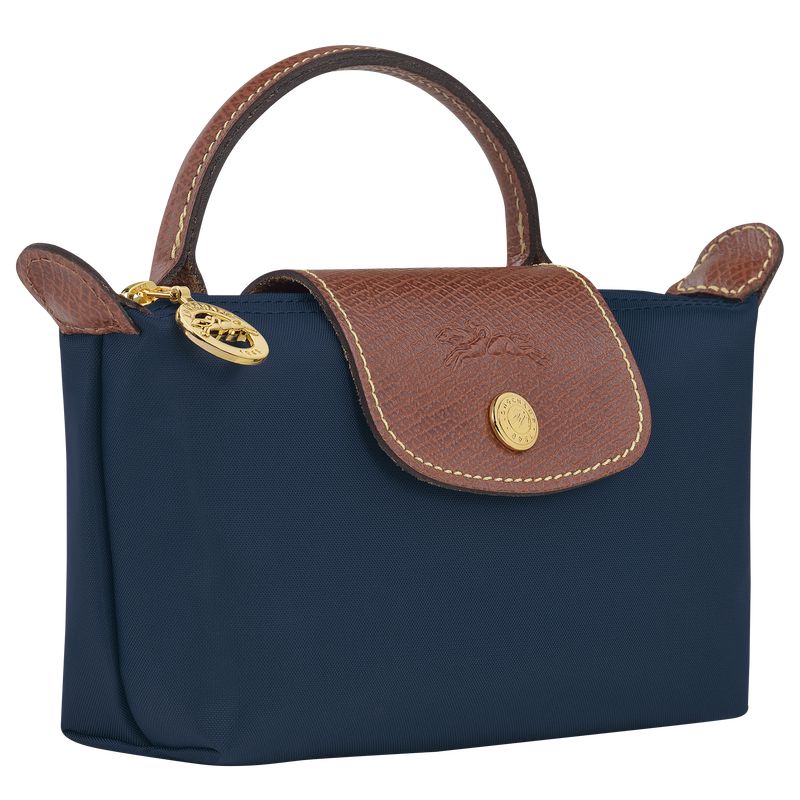 Navy Longchamp Le Pliage Original With Handle Men Pouch | US-305IWSTPF