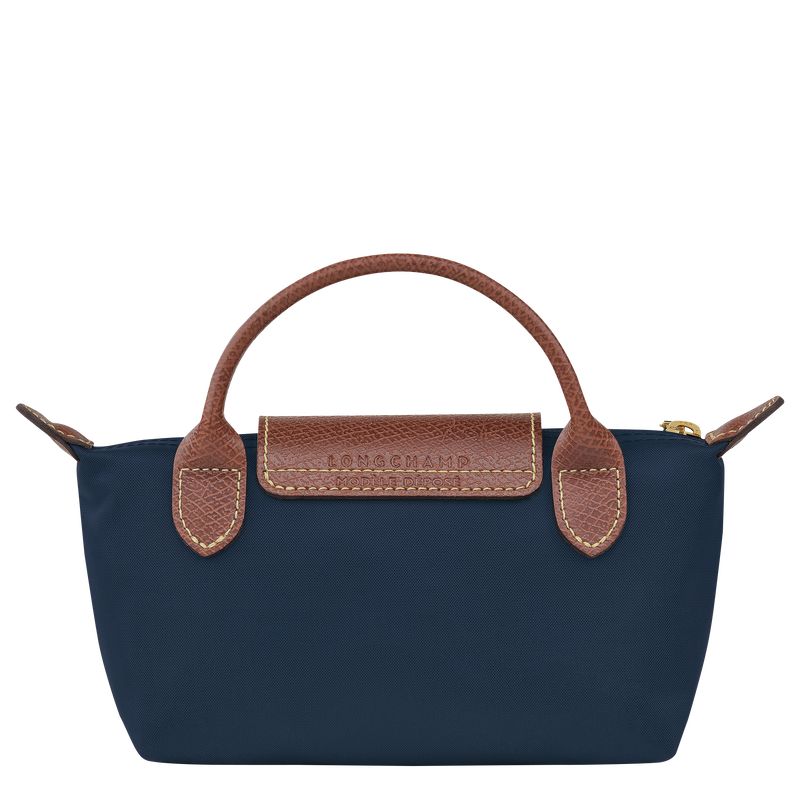 Navy Longchamp Le Pliage Original With Handle Women Pouch | US-920LRABQZ