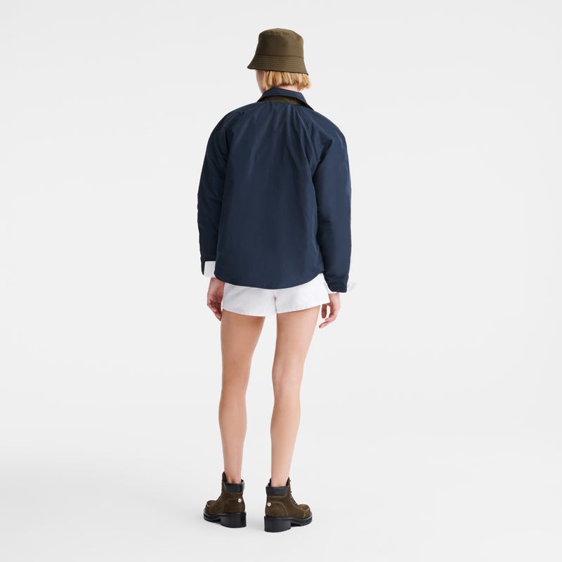Navy Longchamp Padded Blouson Women Jacket | US-963DNXRAO