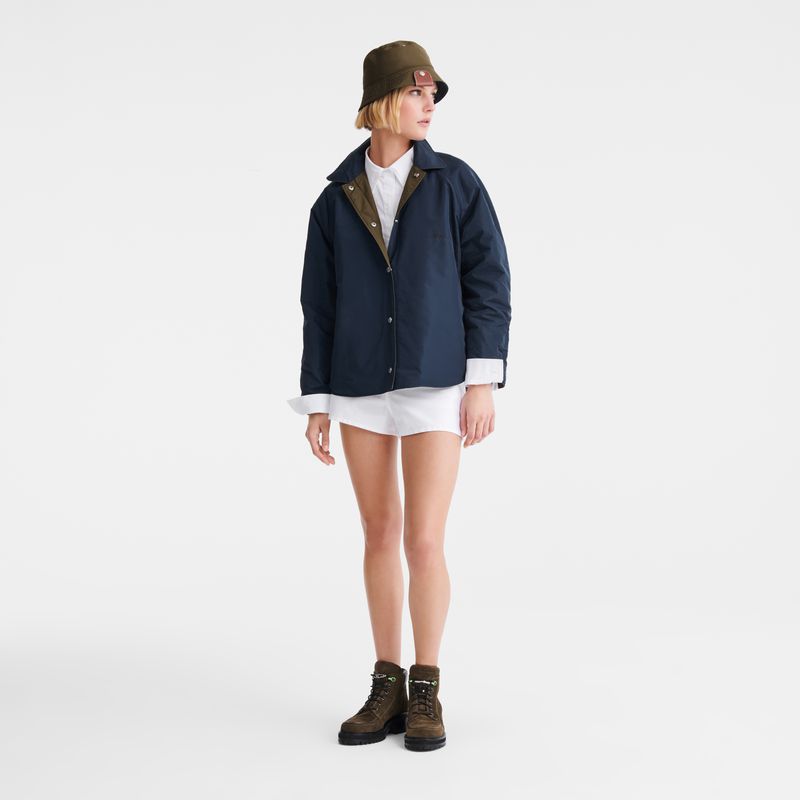 Navy Longchamp Padded Blouson Women Jacket | US-963DNXRAO