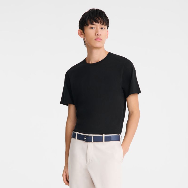 Navy / Black Longchamp Le Foulonné Men Belt | US-679UAGPSZ