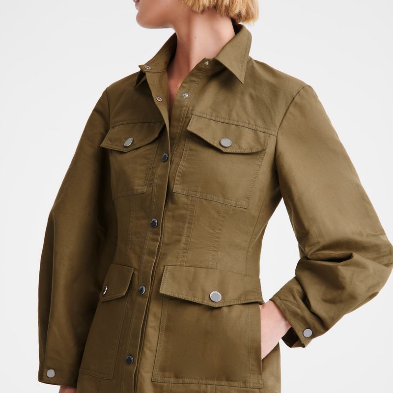 Olive Longchamp Canvas Women Dress | US-893UNXBPK