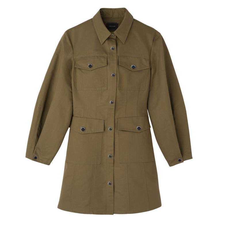 Olive Longchamp Canvas Women Dress | US-893UNXBPK