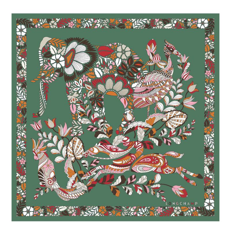 Olive Longchamp Forêt 50 Women Scarf | US-402SULVTA