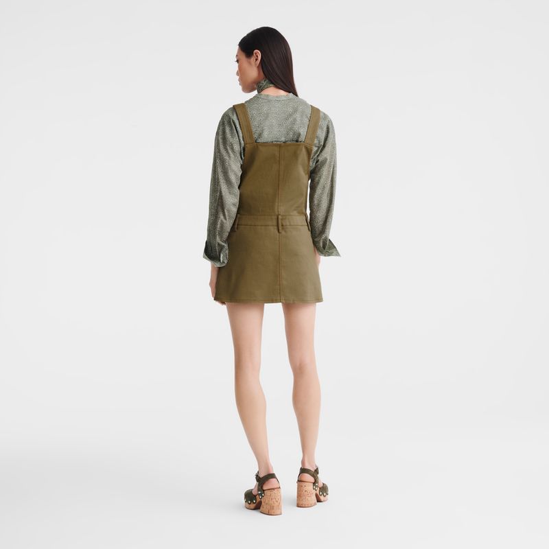 Olive Longchamp Gabardine Women Dress | US-140PWAJZO