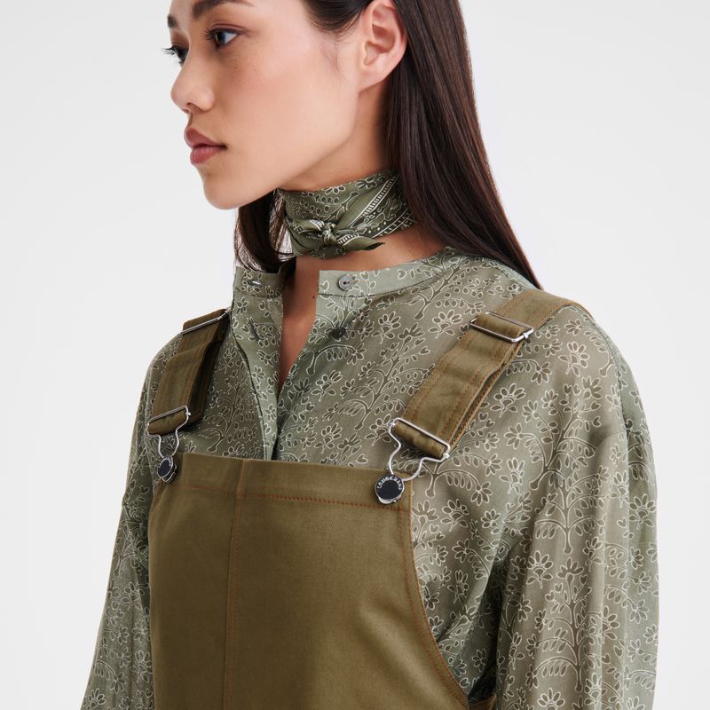 Olive Longchamp Gabardine Women Dress | US-140PWAJZO