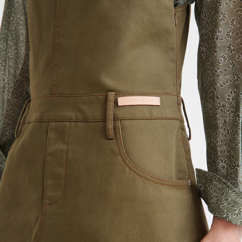 Olive Longchamp Gabardine Women Dress | US-140PWAJZO