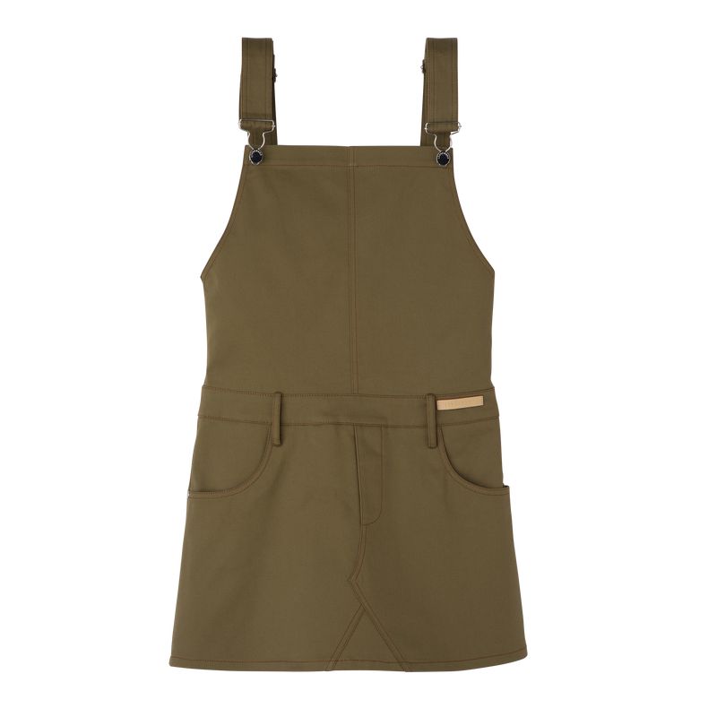 Olive Longchamp Gabardine Women Dress | US-140PWAJZO