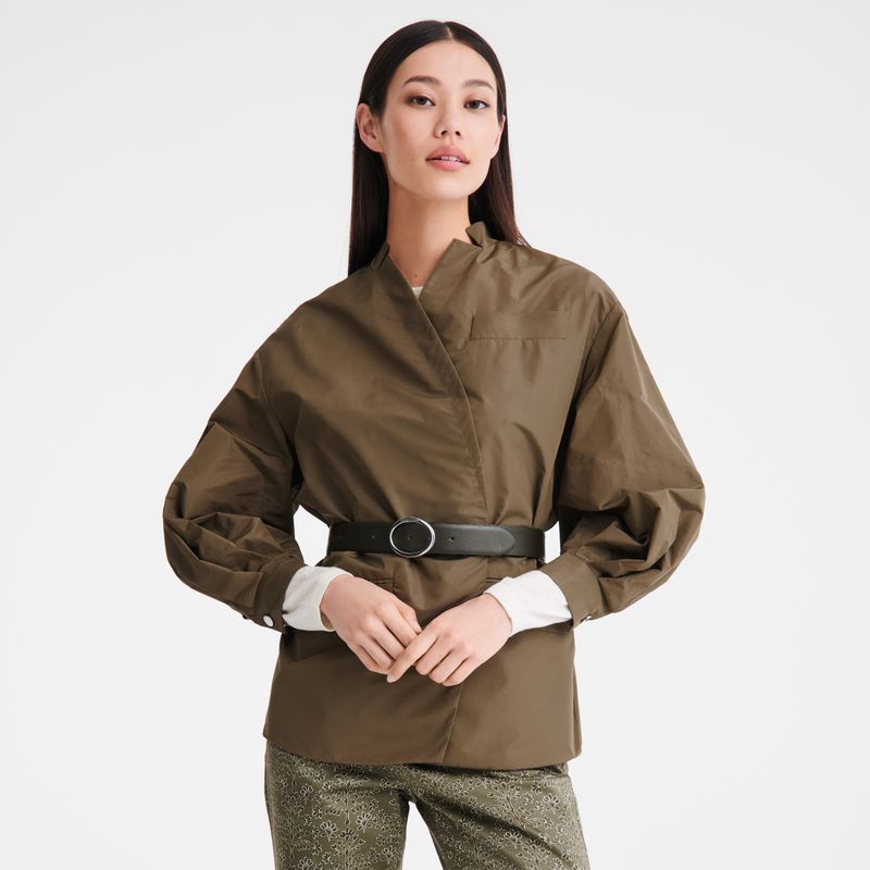 Olive Longchamp Kimono Women Jacket | US-038YJOFGU
