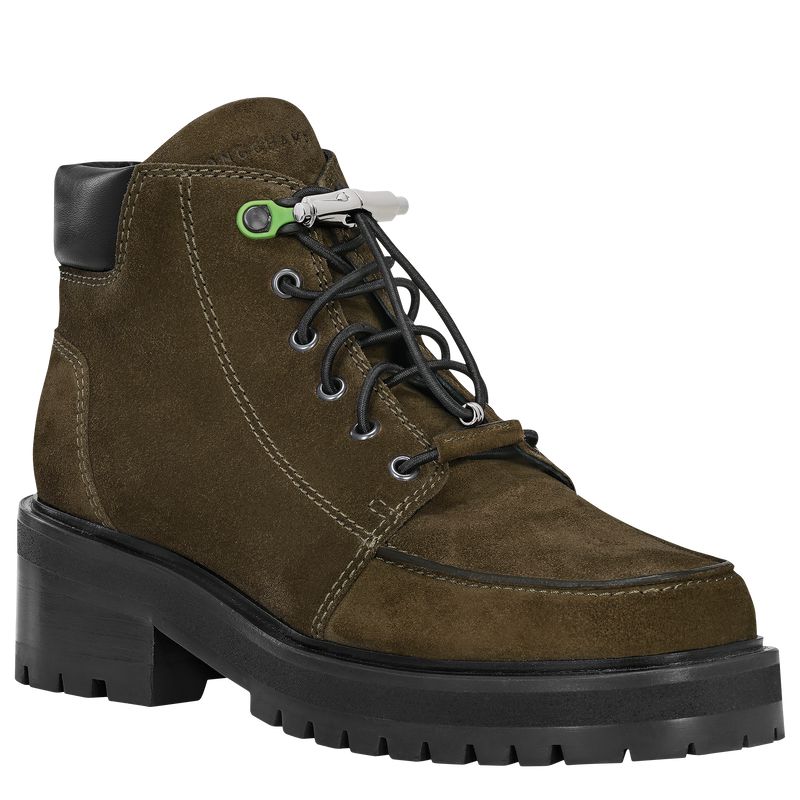 Olive Longchamp La Baroudeuse Low Women Boots | US-387DGXHTE
