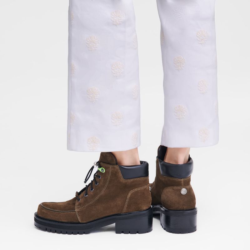 Olive Longchamp La Baroudeuse Low Women Boots | US-387DGXHTE