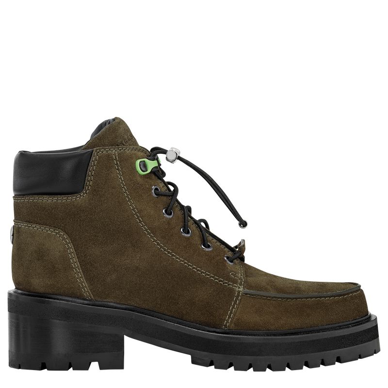 Olive Longchamp La Baroudeuse Low Women Boots | US-387DGXHTE