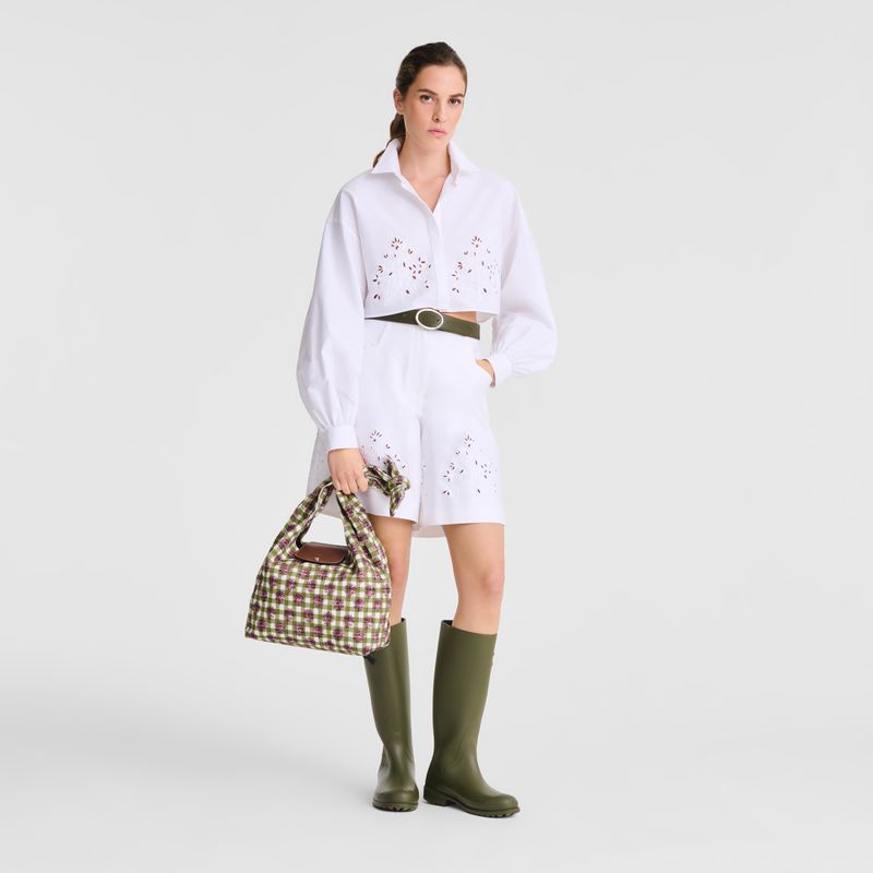 Olive Longchamp Le Pliage Collection M Women Shoulder Bag | US-840EKXJZT