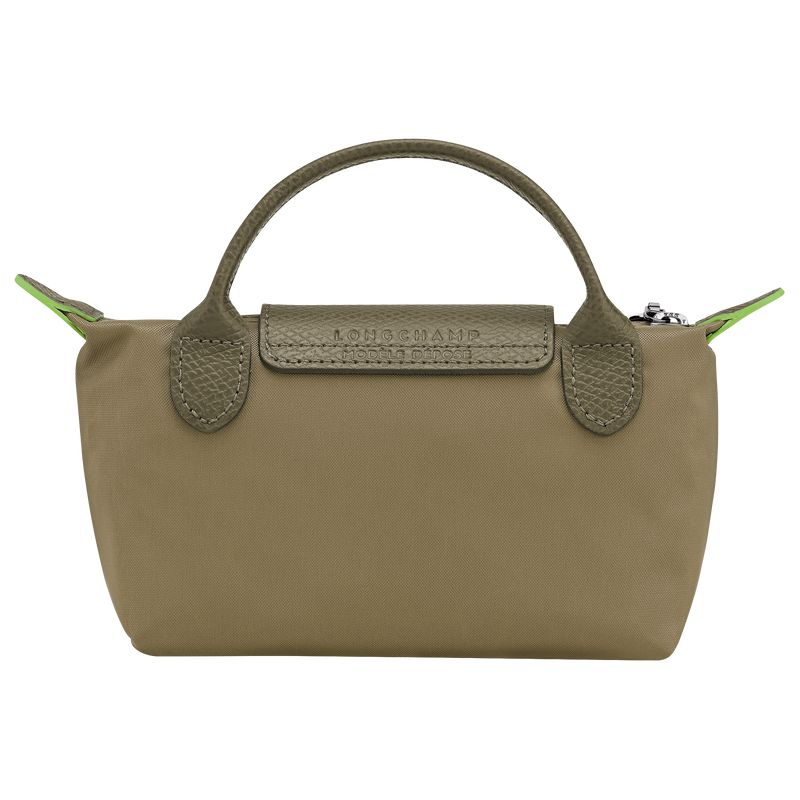 Olive Longchamp Le Pliage Green With Handle Women Pouch | US-745AKMQOU