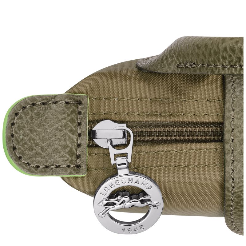 Olive Longchamp Le Pliage Green With Handle Women Pouch | US-745AKMQOU