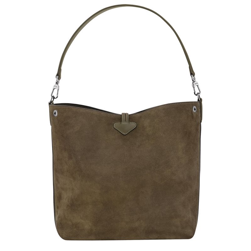 Olive Longchamp Le Roseau M Women Hobo Bag | US-396DYIVOW