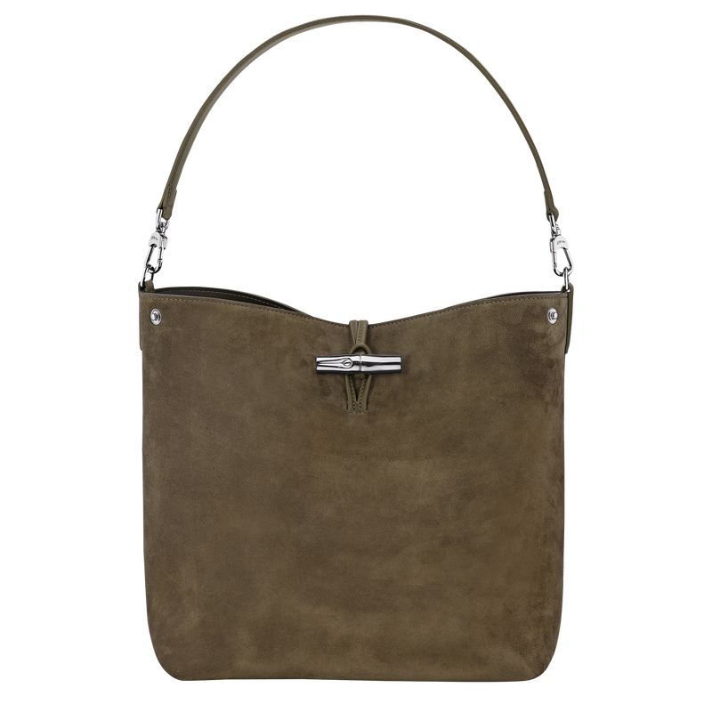 Olive Longchamp Le Roseau M Women Hobo Bag | US-396DYIVOW