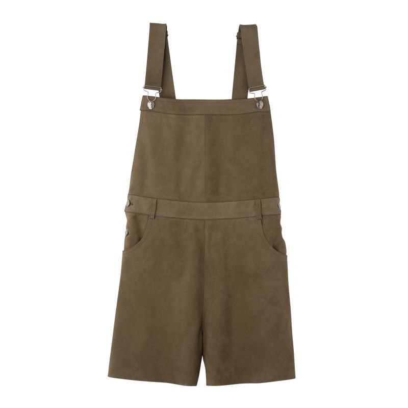 Olive Longchamp Leather Women Jumpsuit | US-980LHGPAY