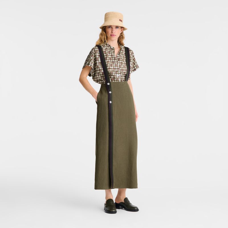 Olive Longchamp Midi Women Skirts | US-168XVAZCU