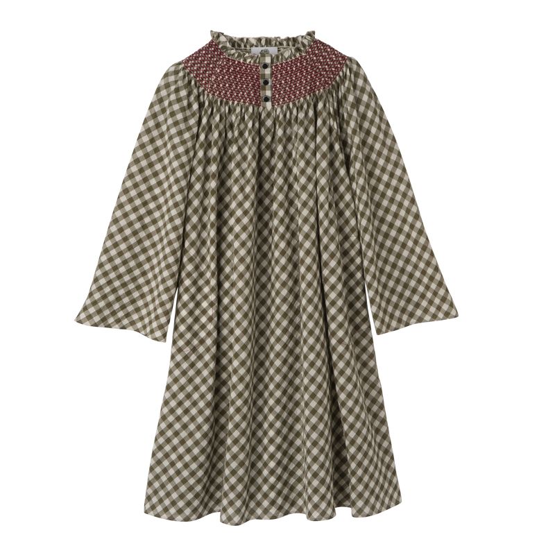 Olive Longchamp Vichy Jacquard Women Dress | US-972JWMYRS